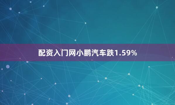 配资入门网小鹏汽车跌1.59%